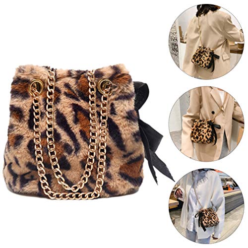 KESYOO Bolsa de Ombro de Pelúcia da Moda Bolsa de Corpo Cruzado para Mulheres Senhora (Cáqui)