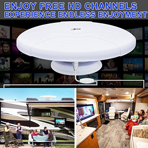 Rv Tv Antenna Amplified Digital Hd Tv Antenna With Long Range Reception, Magnetic Base For Easy Installation - For Camper, Rv Trailer Truck Caravan Boat #TOP3