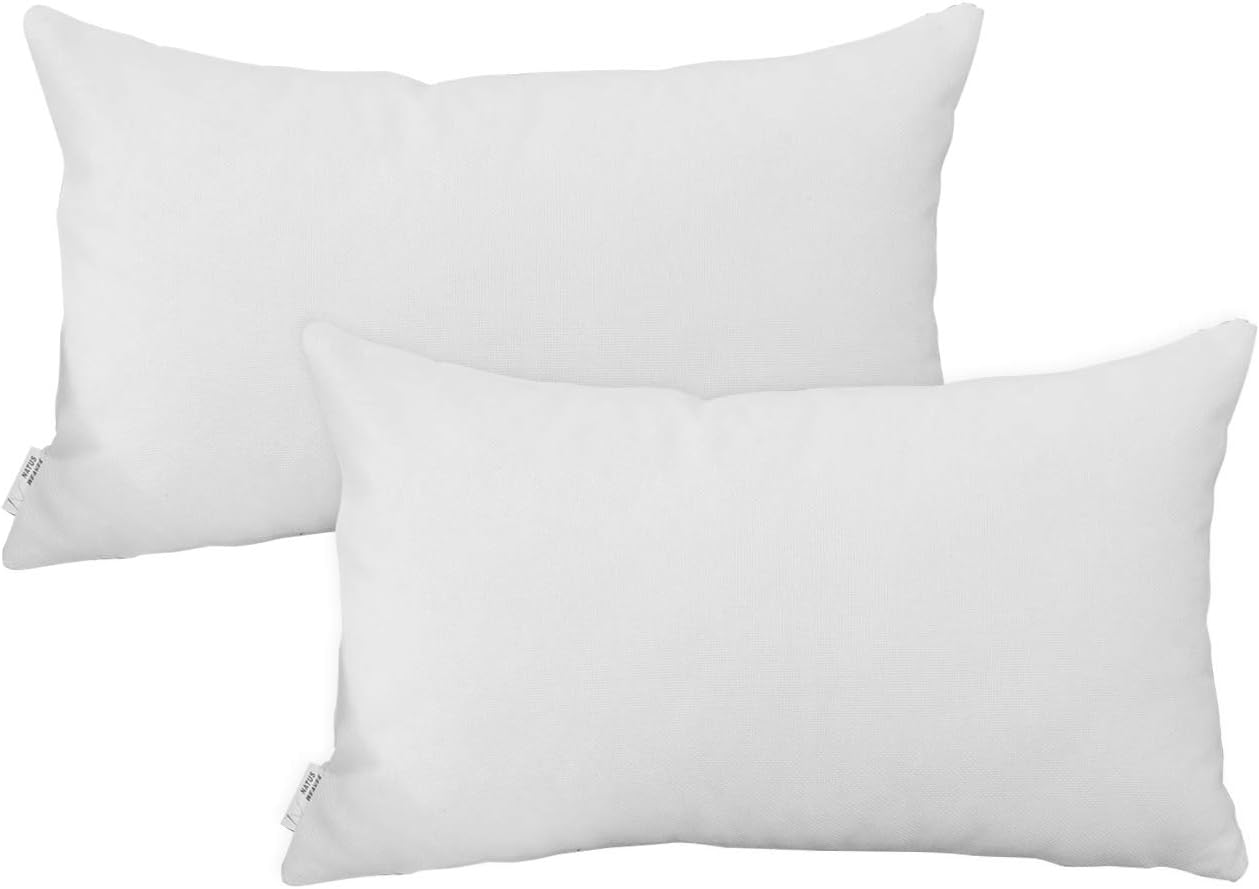 NATUS WEAVER White Pillow Cases Faux Linen Lumbar