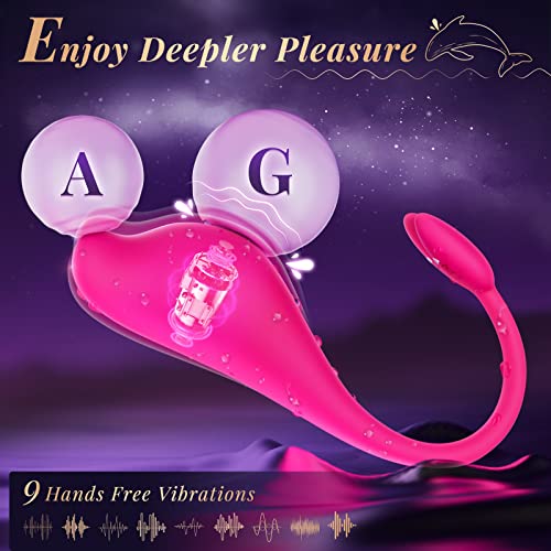 Sex Toys For Women Remote Control Vibrator - G Spot Vibrators Adult Sex Machine Long Distance Vibrator With Bluetooth App Control, 9 Powerful Rose Sex Toy Thrusting Dildo Vibrator Quiet Anal Toys #TOP1