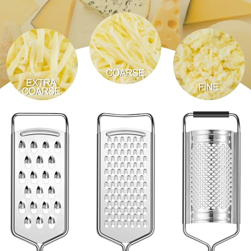 Sopito Cheese Grater, Sopito 3 Packs Stainless Steel Lemon Zester Grater With Silicone Handle For Cheese thumb #2