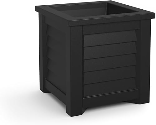 Miniatura 2 de Mayne 5866-B Lakeland - Maceta cuadrada para patio, 16 x 16 pulgadas, color negro