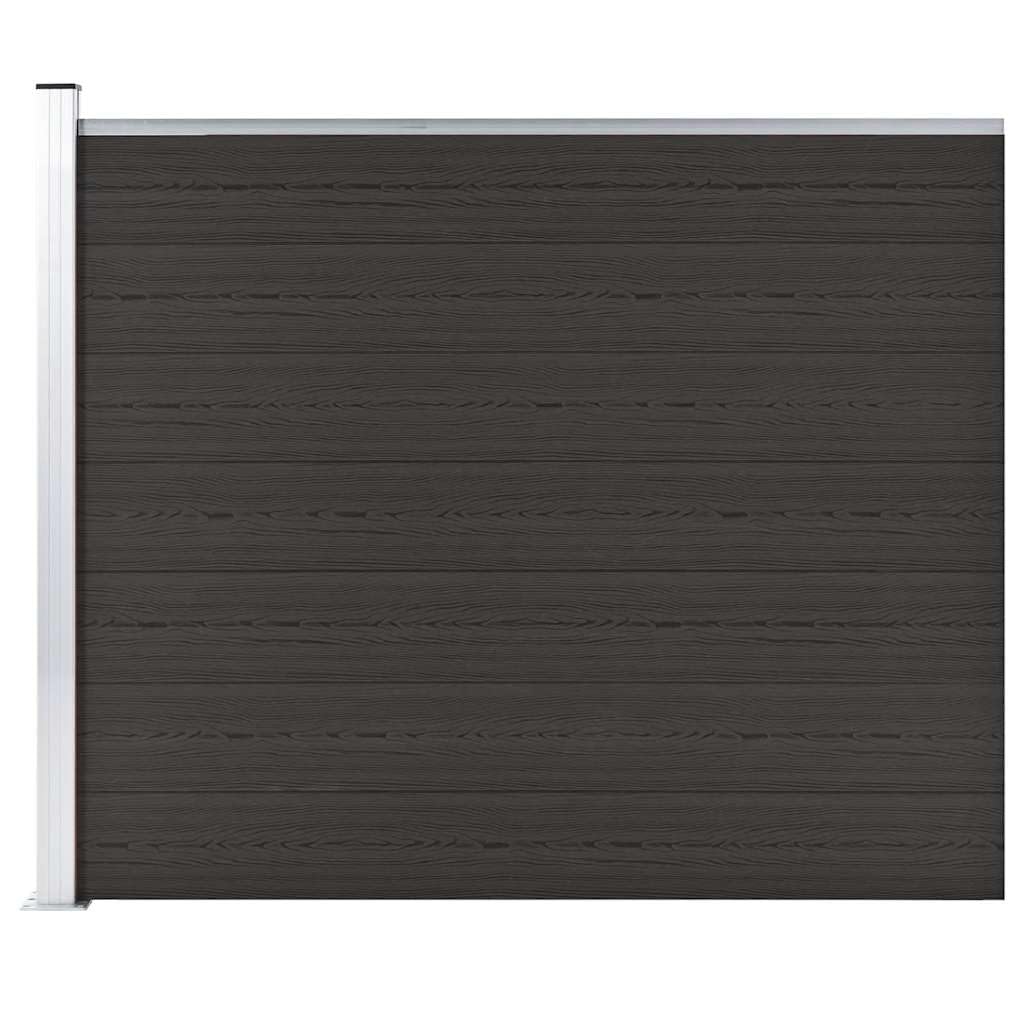 WPC Zaunelement Schwarz 175x146 cm, langlebiges Holz-Kunststoff-Verbundmaterial, modularer Sichtschutzzaun für Garten und Terrasse, einfache Montage