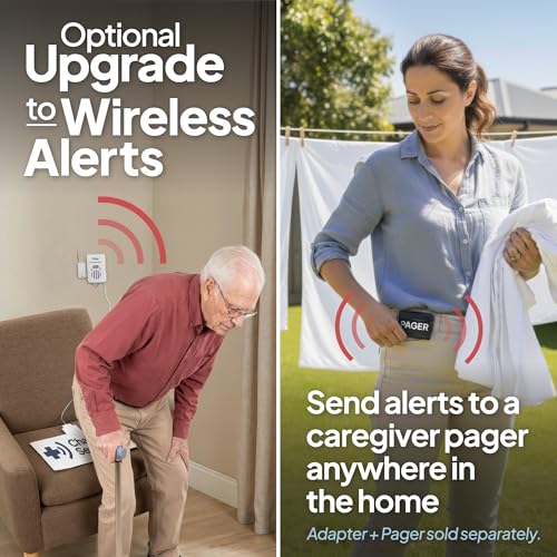 Image of Smart Caregiver Fall Prevention Monitor and Weight Sensing Chair Pad - Alerts Caregiver When They Get Up from Chair - Chair Exit Alert for Elderly - 1 Year Warranty