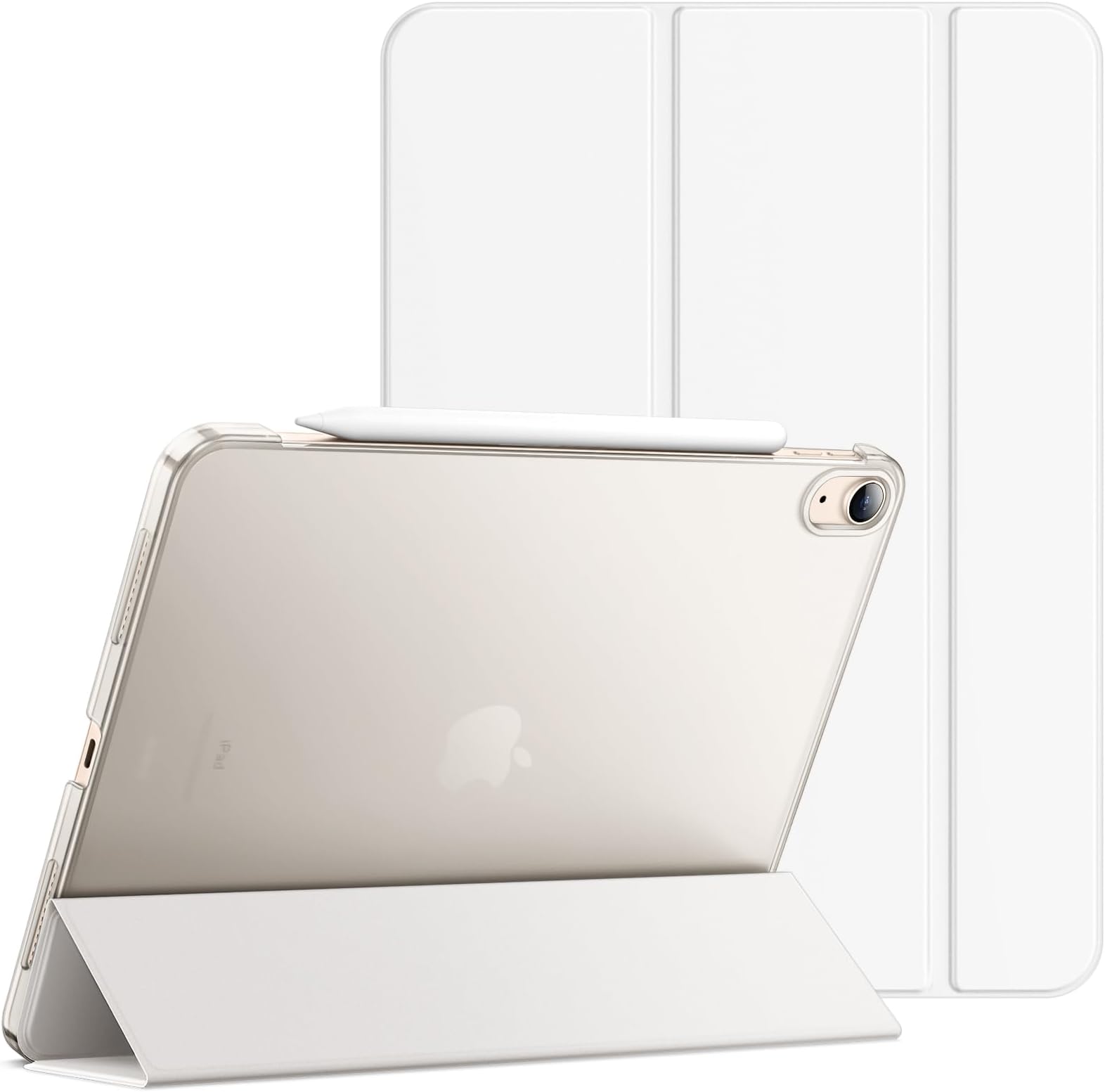 JETech Case for iPad Air 11-Inch M4/M3/M2 (2026/2025/2024), iPad Air 5/4 (2022/2020 5th/4th Generation 10.9-Inch), Slim Stand Hard Back Shell Cover with Auto Wake/Sleep (White)