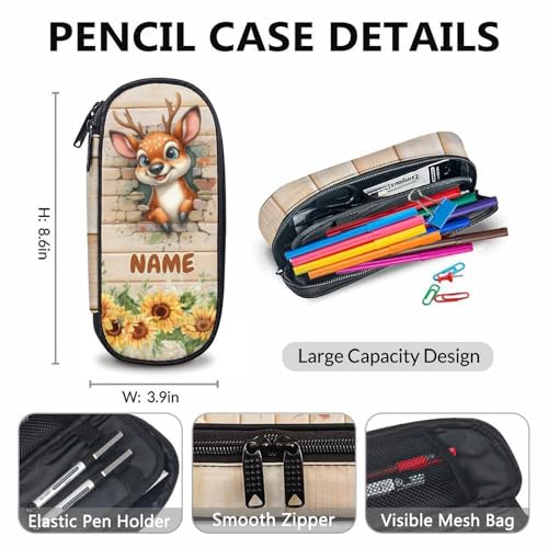 Boys Backpack, Personalized Deer Backpacks, Custom Funny Kids Bookbag, Preschool Elementary Kindergarten School Bag for Boys, Set of 3 17 Inch Animal Bookbags for School Travel4