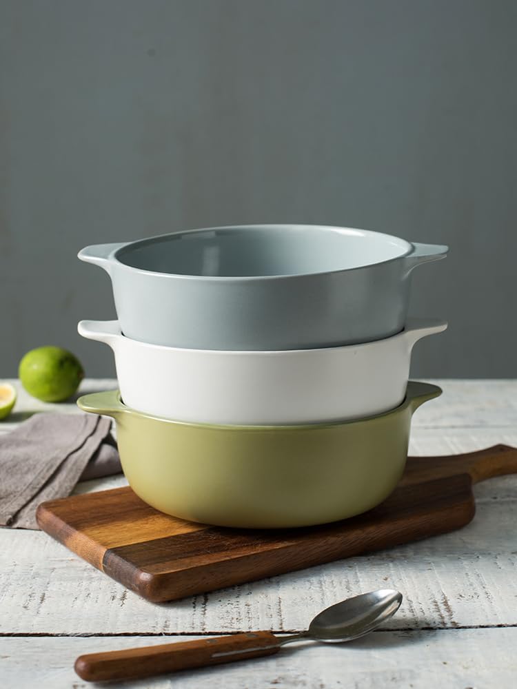 Platos para cocina, cuenco nórdico creativo, tazón grande para sopa, fideos, cuenco de cerámica para el hogar, gran capacidad, plato hondo para comer (C, 5 unidades)