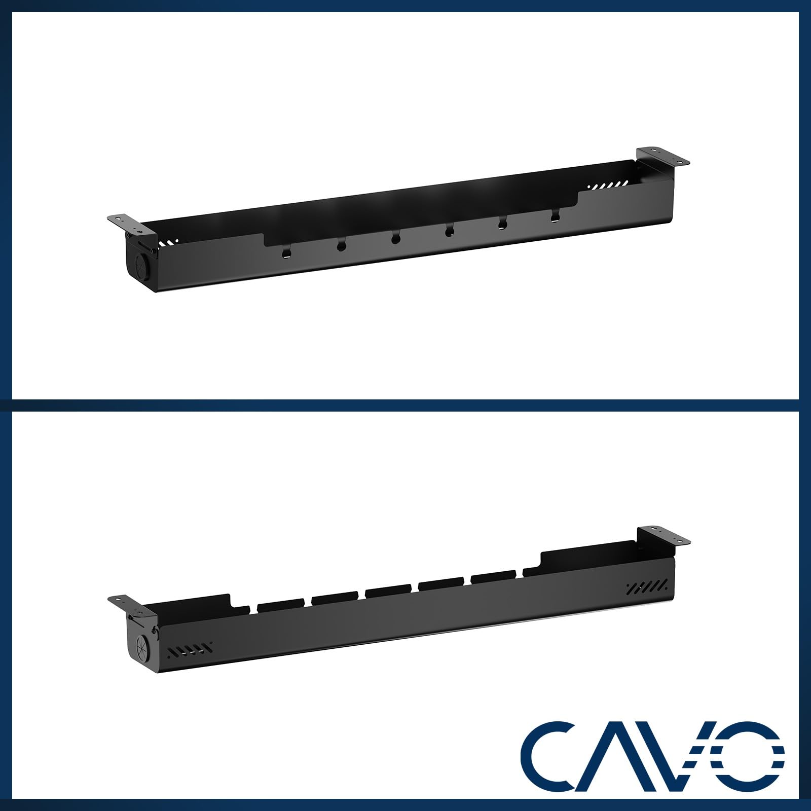 Canaleta para Cables CAVO 1244 x 167 x 124 mm, Horizontal, Negro Mate, abatible