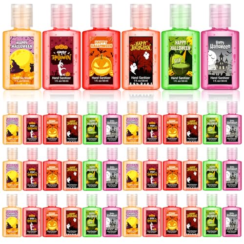Frienda 24 Pack Halloween Mini Hand Sanitizers Bulk Travel Size 1 oz Pocket Hand Sanitizer Pumpkin Vampire Holiday Gift for Halloween Party Favor Trick or Treat Basket Decor Women Girl