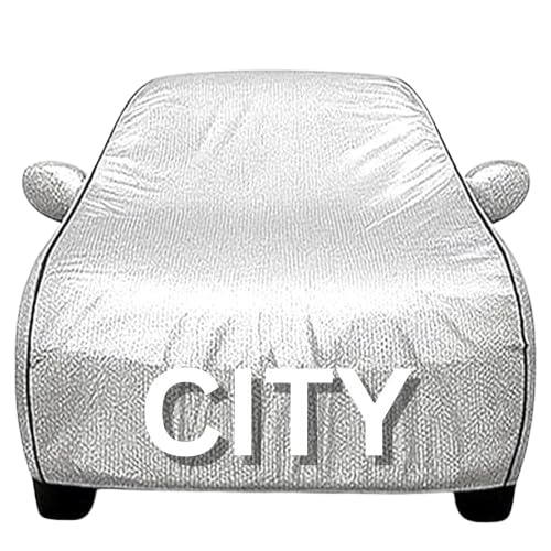 Image of UNIQE Car Cover Compatible for Hyundai Venue All Model & Years (2019-2025) 100% Waterproof with Mirror Pockets, Triple Stitched Bottom Elastic Dustproof Full Body Protection (Silver, Honda City)