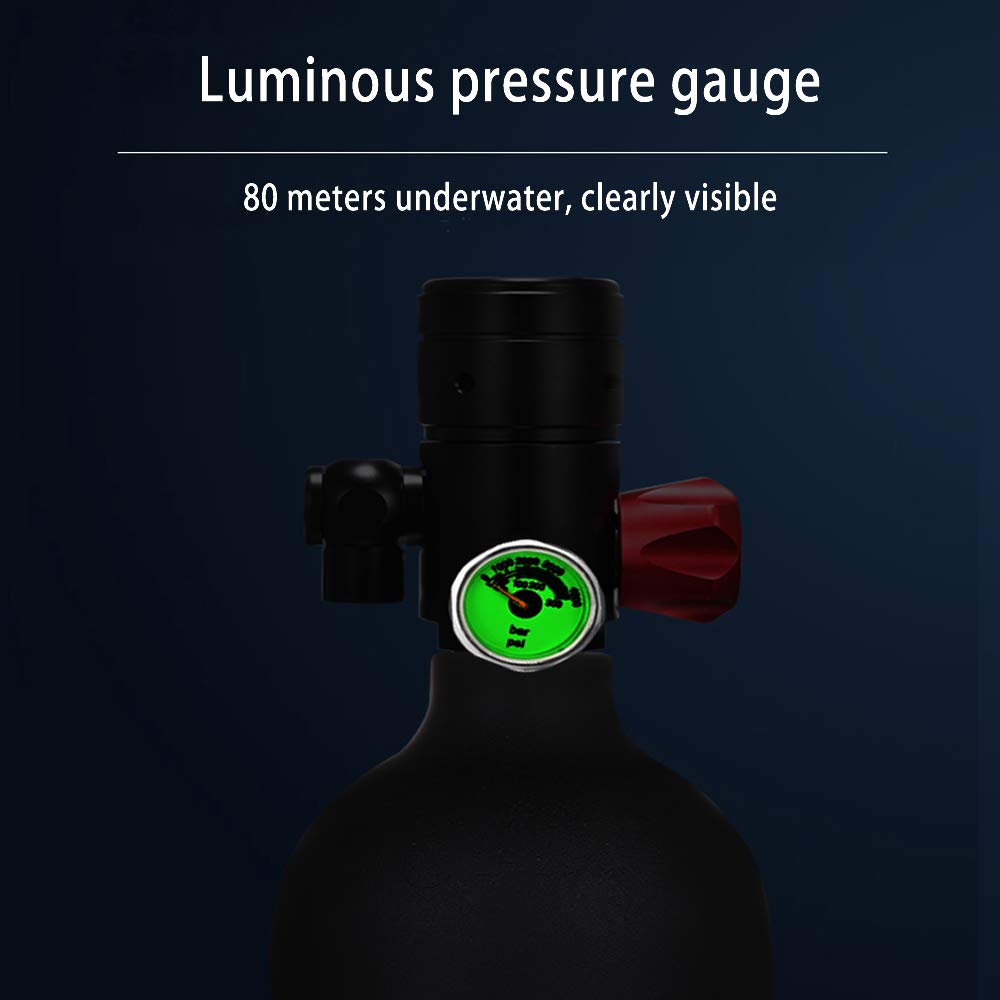 Scuba Tanque Equipo de Buceo, 1 L Scuba Pequeño del Tanque del Equipo de Submarinismo del Cilindro de oxígeno, Tanque De Buceo con Escafandra Cilindro con 15-20 Minutos De Buceo De Oxígeno del