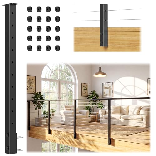 Poteau de balustrade latérale 91 cm en acier inoxydable T304 pour intérieur et extérieur