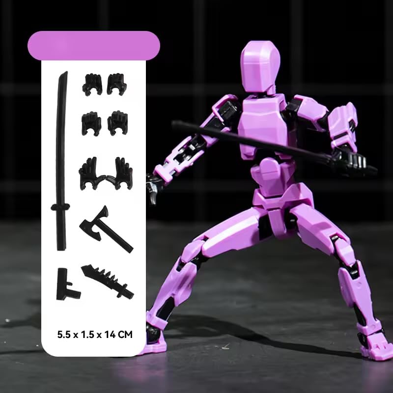 Image of ONNGEO 3 PC Titan Dummy 13 Action Figure Robot Polyarticular Movable Titan 13 Action Figure Action,3D Printed Toys for Desktop Decor&Game Lovers
