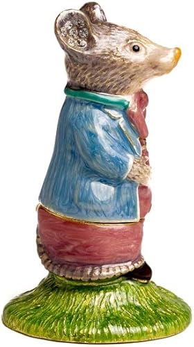 Miniatura 3 de Keren Kopal Caja de baratijas de padre y ratón decorada con cristales, almacenamiento de joyas, figura de animal pintada a mano, idea de regalo para