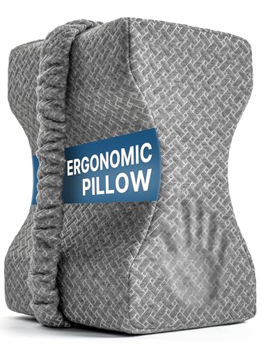 Memory Foam Knee Pillow for Side Sleepers Grey