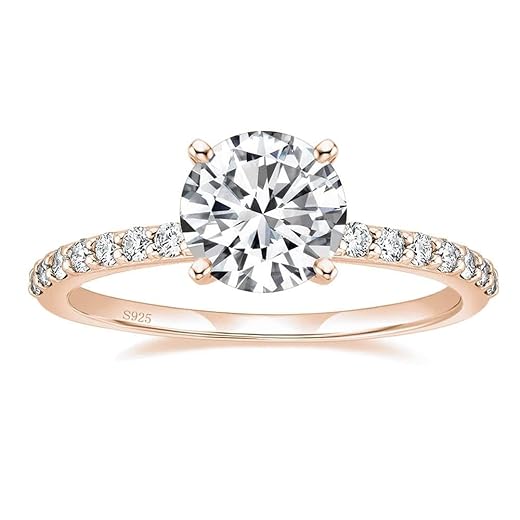 EAMTI Round Solitaire CZ Engagement Ring