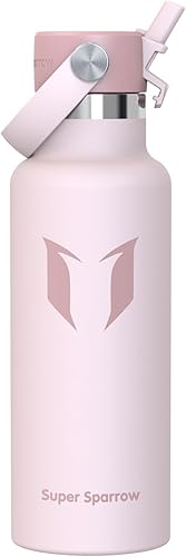 Miniatura 143 de Super Sparrow Botella de Agua Aislada - 17 Oz / 25 Oz / 34 Oz - Frasco FlipFlow de Boca Estándar - Libre de BPA, Botella a Prueba de Fugas - azul