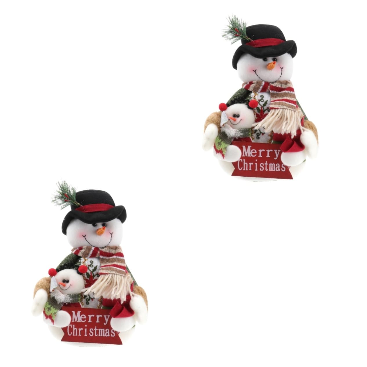 Abaodam 2 Piezas Estatuilla De Muñeco De Nieve De Peluche Muñecas De Decoración Navideña Muñeca De Papá Noel Decoracion Escritorio Topper De Escritorio Mayor Navidad Objetos Decorativos