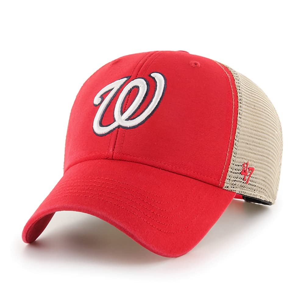 '47 MLB Trawler Team Color Mesh Trucker Clean Up Adjustable Hat, Adult One Size Fits All, Washington Nationals - Red, One Size — image 1