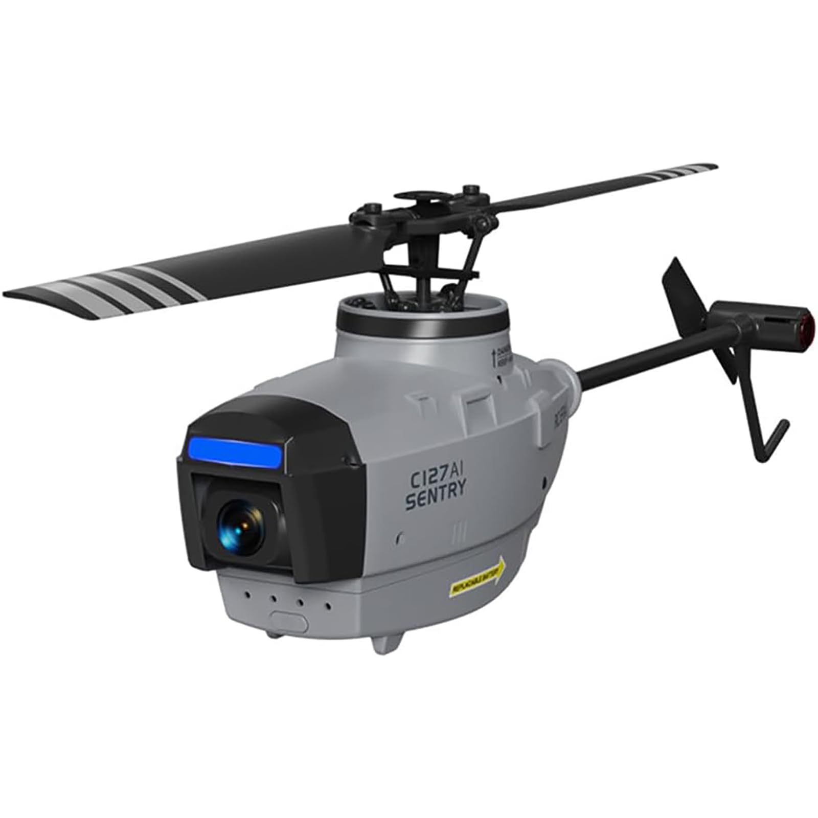 Helikopter RC C127AI Scout Drone z kamerą 1080P dla początkujących dorosłych, zdalnie sterowany samolot wojskowy 4CH z 6-osiowym żyroskopem i optycznym pozycjonowaniem przepływu (wersja RTF)