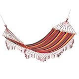 [page_title]-Outsunny Stabhängematte Hängematte wetterfest UV-beständig 2 x 1 m bis 120 kg Baumwoll-Polyester-Mischung Bunt