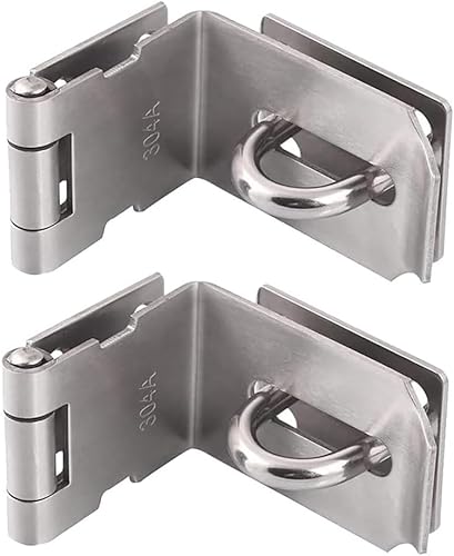 Paquete de 2 cerrojos de candado de ángulo recto de 90 grados, pestillo de puerta de 90 grados para puerta de empujedeslizamientogranero, níquel