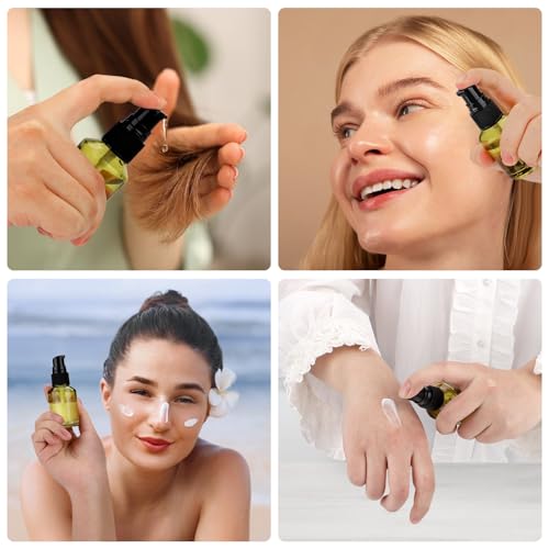 Image of Segbeauty 3pcs Empty Refillable Glass Creams Lotions Bottles, 1oz 30ml Travel Glass Pump Bottle lotion Container Foundation Bottle for Travel, Leak Proof Containers for Oils