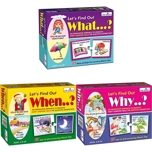 Image of Let's Find Out What, When, and Why Puzzles (Multi-Color, 54 Pieces) for Kids