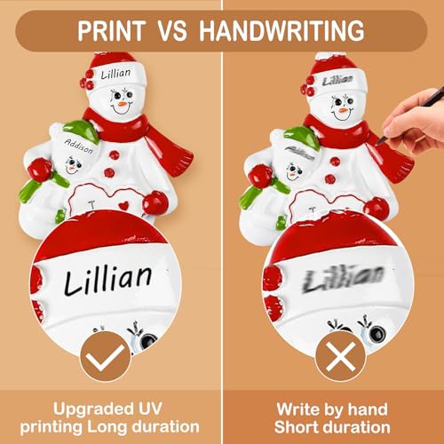 Image of iDIY Personalized mom of 1 Kid Christmas Ornament 2025 - I Love Mommy Resin Christmas Tree Decoration with Name & Year, Custom Snowman Family Keepsake Gift for Mothers, Single Moms