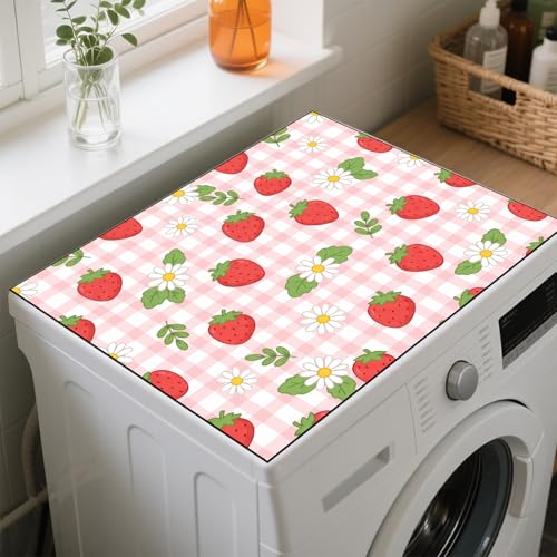 Tapis lave-linge antidérapant GLOBLELAND housse de protection fraise