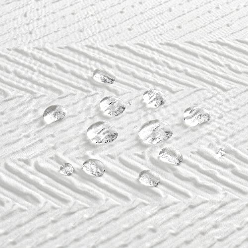 Muuyi Shower Curtain, White Shower Curtains For Bathroom, 3D Embossing Washable Waterproof Cloth Fabric Shower Curtain Set With 12 Hooks, 72 X 72 Inches #TOP2