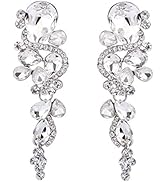 BriLove Women's Wedding Bridal Earrings Bohemian Boho Crystal