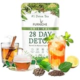 Detox Tea – 28 Day Natural Herbal Cleanse Tea with Botanical Blend of Green Tea, Moringa, Mulberry for Men & Women – Caffeine-Free Detox – 28 Servings