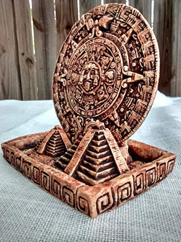 Aztec Sun Stone Calendar Pyramid Mexico Mexican Maya Mayan Ancient Statue Decor 048 #TOP3