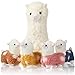 Civaner Llama Stuffed Animal with 4 Baby Llama Plushies Cute Alpaca Plush Set Soft Kawaii Alpaca Pillow for Kids Girls Easter Mother's Day Birthday Party Charity Donation Home Decor(White)