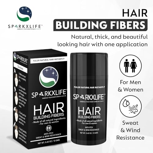 Image of Hair Fiber Medium Brown - Keratin Thick Fiber & Hair Building Fibre for Men & Women - Instant Concealer & Filler powder for Thinning Hairline & Bald Spots (12g) (Medium Brown)