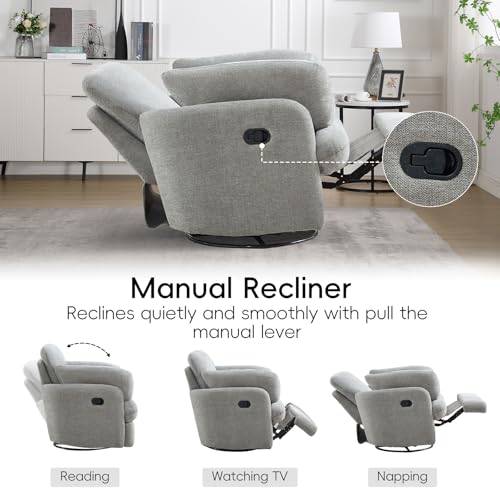 Sillón reclinable manual plegable gris miniatura 3