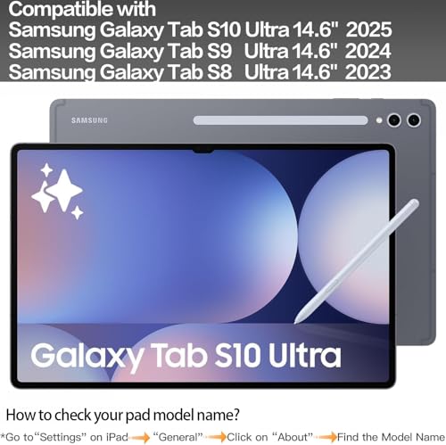 Image of for Samsung Galaxy Tab S10 Ultra Keyboard Case 14.6 inch, S Pen Holder, 7 Color Backlit Keyboard with Trackpad Detachable Sleeve Cover with Adjustable Viewing Angle Stand for Tablet S9 Ultra