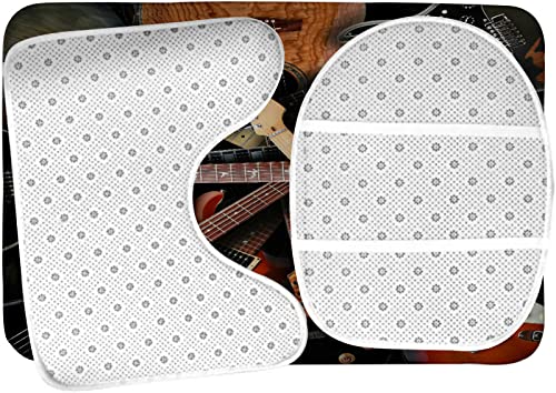 3-teiliges Badezimmerteppich-Set, Musikinstrument, Gitarre, Cooler Rock-Stil, waschbarer Badvorleger, rutschfest, mit Rückenpolster, Konturteppich und Toilettendeckelbezug – Bild 6