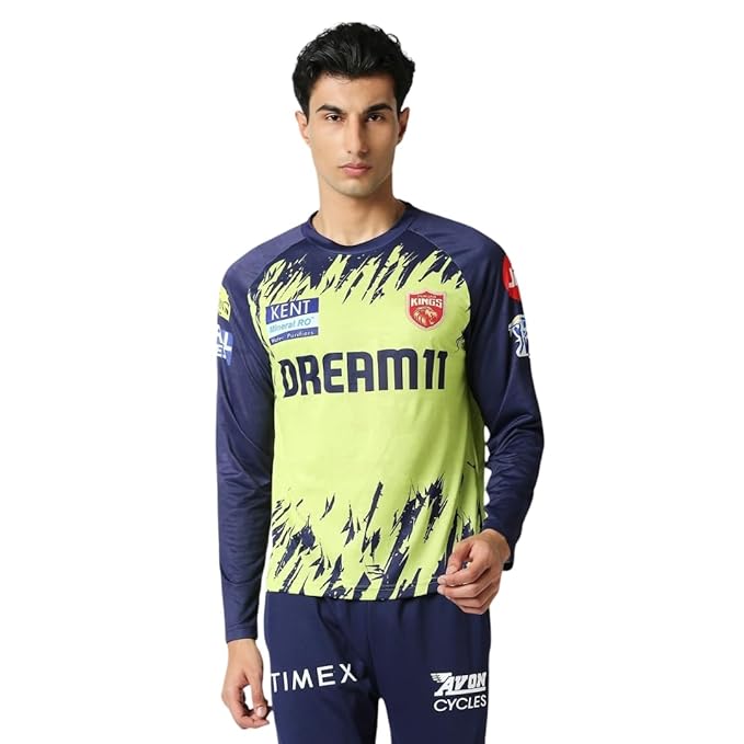 M*l様  PRO FIT JERSEY LARGE playR Men's Printed Regular Fit PBKS Practice Jersey (Full Sleeve