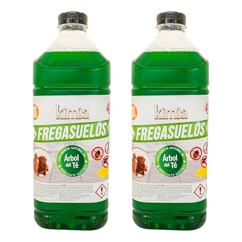 KIMIA - Fregasuelos Profesional 2 x 2L | Limpiasuelos Mascotas | Friegasuelos Concentrado con Esencia de Arbol de Té | Especial Perros | Todo Tipo de Superficies | Limpieza Profunda | Sin Aclarado