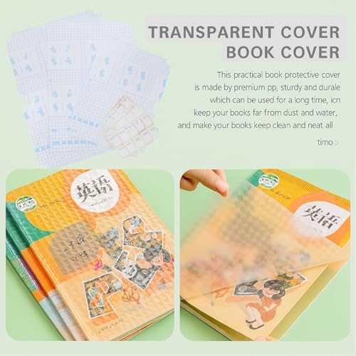 Image of SIGNAMIO 30pcs Set of Self Adhesive Book Cover Wrapping Paper Transparent