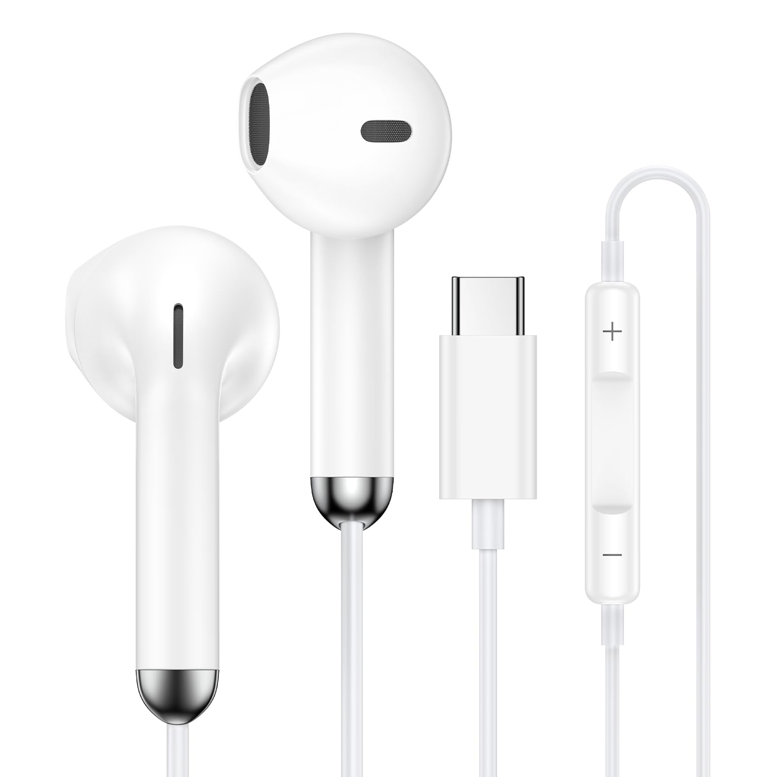 Écouteurs Filaire USB C pour Samsung Galaxy S25 S24 Plus S23 S22 S21 A17 A16 A15 A56 A55 A54 A36 5g,Intra Écouteur USB C Casque Audio Type C avec Micro,Ecouteurs Filaire pour iPhone 17 16 15 Pro Max