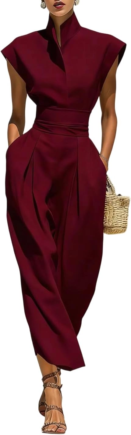 Ladies' Temperament, Spring and Summer, high Waist, high Neck, Loose Commuting Dress, Vacation Travel