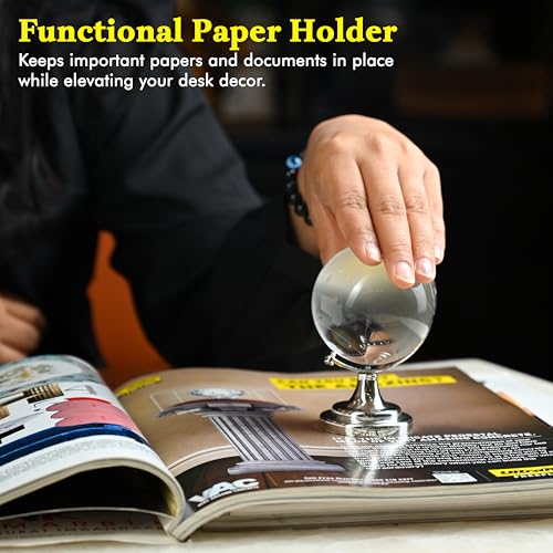 Image of ZAICUS Crystal Ball Showpiece with Stand for Office Desk, Home Decor, Tabletop | Glass Sphere Gift for Boss, Friends, Students | Vastu Decorative Showpiece for Good Luck, Success & Positive Energy