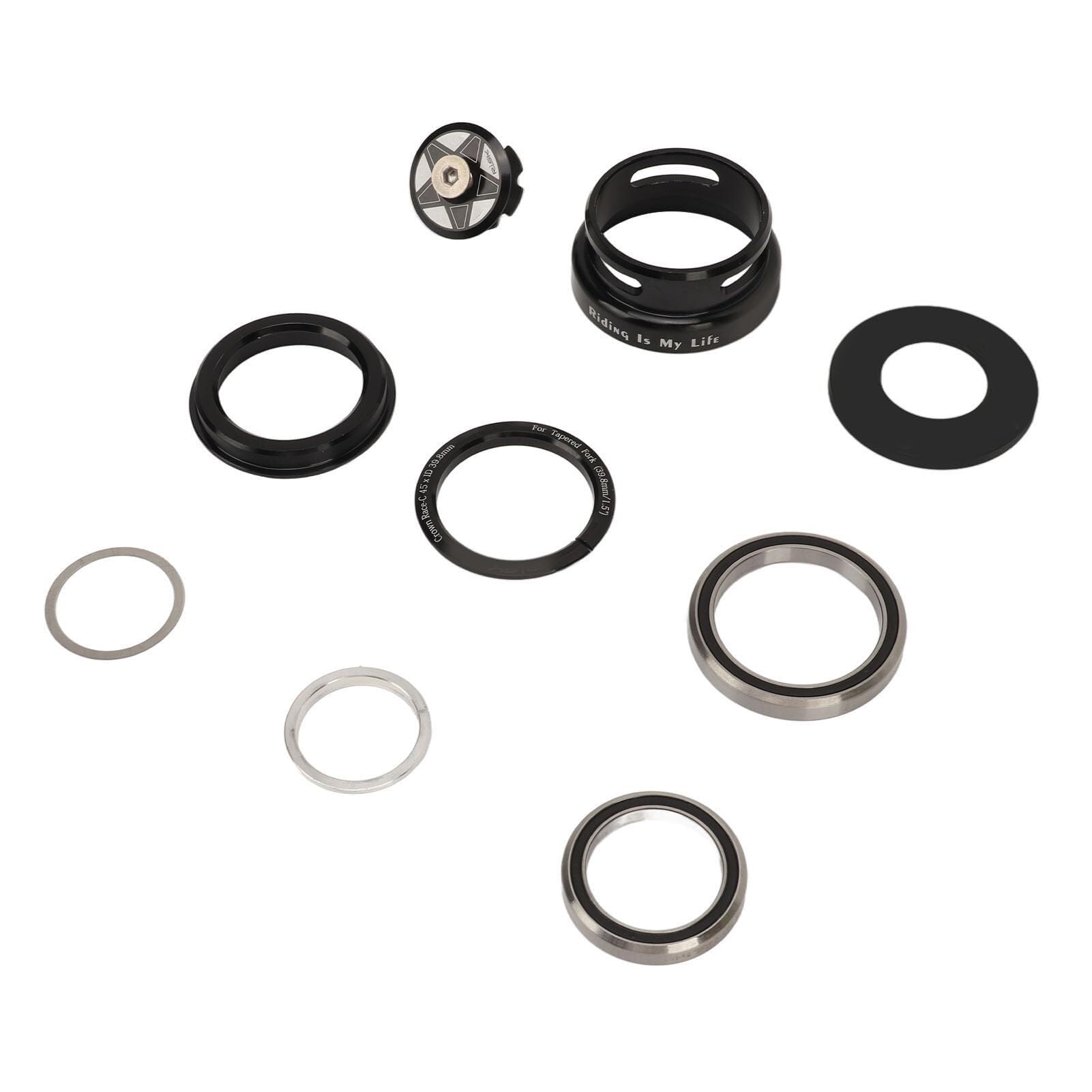 Łożysko, Stery rowerowe do prostej ramy sterowej 49,7 mm, materiał ze stopu aluminium, wykonane CNC, uszczelnione podwójne łożyska, wodoodporne, odporne na rdzę, część zamienna z nakrętką gwiazdową