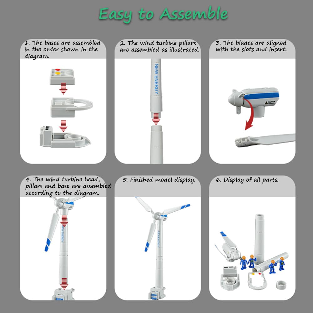 Miracland Wind Turbine Toy, 21.65 Inch Large Size Windmill Toy Clockwork Generator Model STEM Science Kit - Image 5