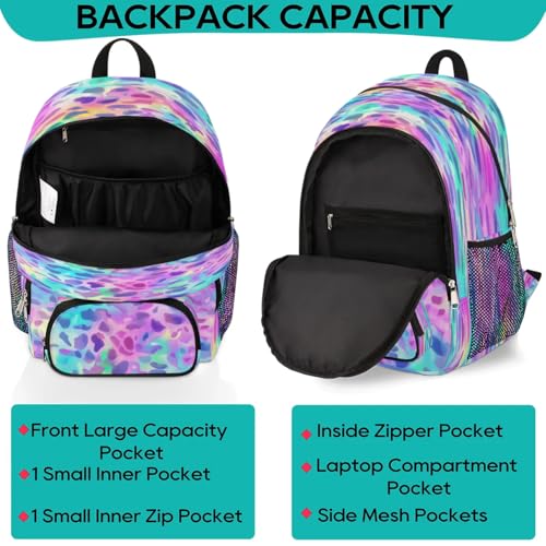 Sac à dos imprimé léopard coloré XXL pour école et ordinateur - 3