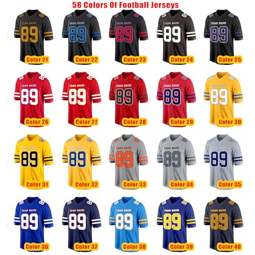 Orange Blue Custom Football Jersey for Women Men Team Clothing Name Number Jerseys Personalized Shirt Youth Kids Customized Football Uniform Fans Birthday Gift — view 3