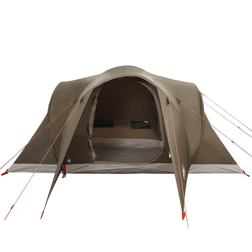 Tienda de campaña para 6 personas con conexión E, impermeable, color marrón